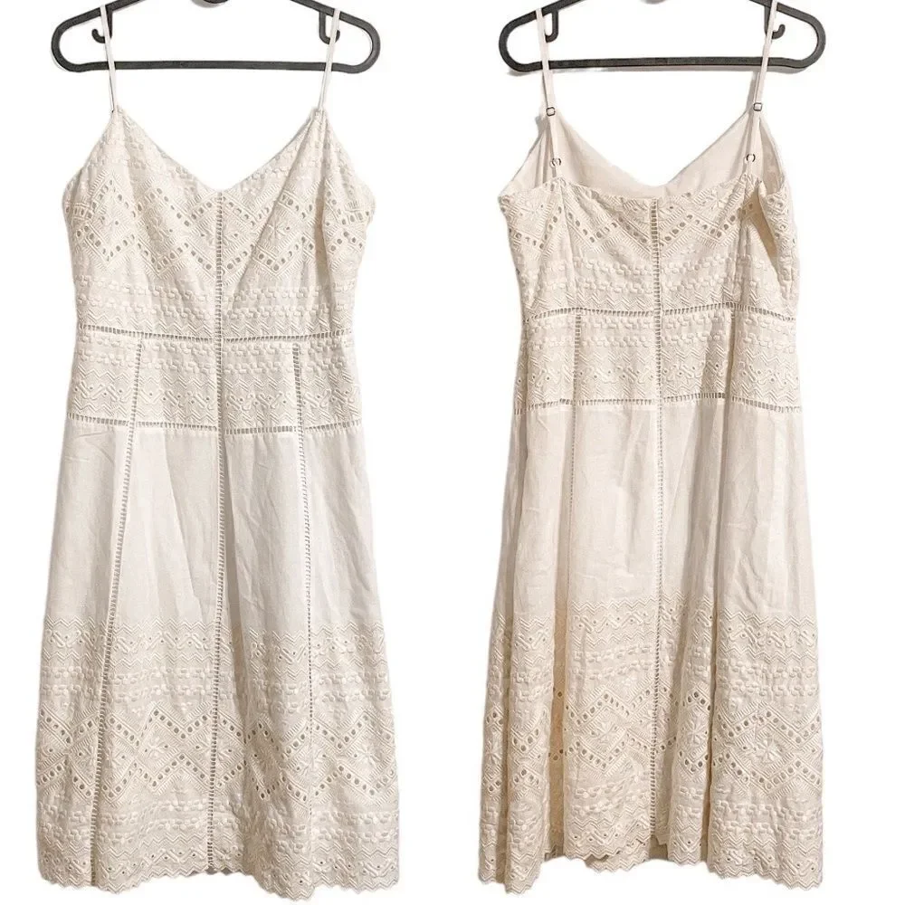 Tory Burch Tiara Embroidered Cotton A-Line Dress 4